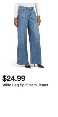 TJ Maxx Wide leg split hem jeans offer