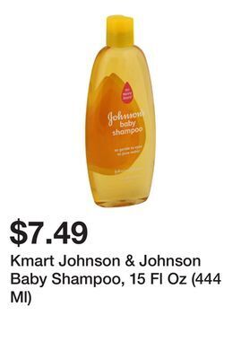 Kmart Kmart johnson & johnson baby shampoo, 15 fl oz (444 ml) offer