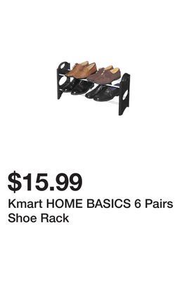Kmart Kmart home basics 6 pairs shoe rack offer