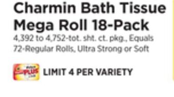 ShopRite Bath tissue mega roll 18-pack offer