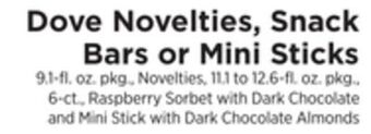 ShopRite Novelties, snack bars or mini sticks offer