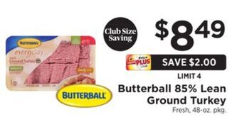 ShopRite 85% lean ground turkey offer