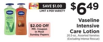 ShopRite Intensive care lotion offer