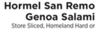ShopRite San remo genoa salami offer