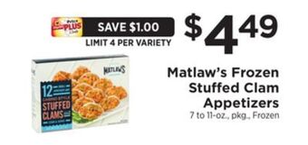 ShopRite Frozen stuffed clam appetizers offer