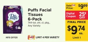 ShopRite Facial tissues 6-pack offer
