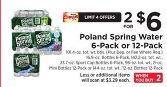 ShopRite Water 6-pack or 12-pack offer