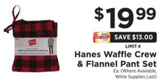 ShopRite Waffle crew & flannel pant set offer