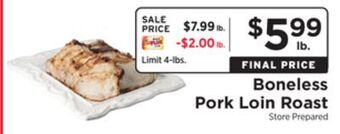 ShopRite Boneless pork loin roast offer