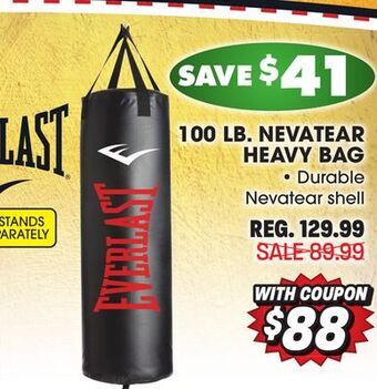 Big 5 Everlast 100 lb. nevatear heavy bag offer
