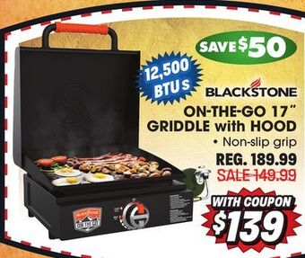 Big 5 Blackstone on the go 17 griddle with hood offer