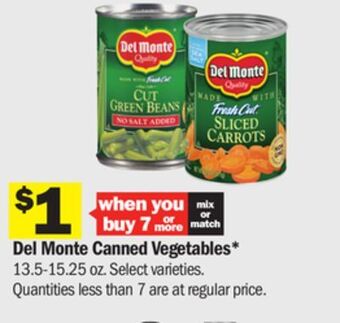 Meijer Del monte canned vegetables offer