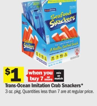 Meijer Trans-ocean imitation crab snackers offer