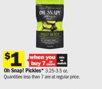 Meijer Oh snap! pickles offer
