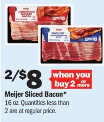 Meijer Meijer sliced bacon offer