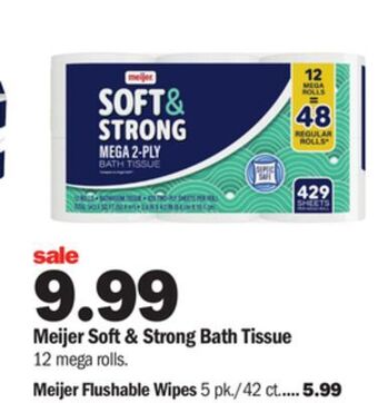 Meijer Meijer soft & strong bath tissue offer