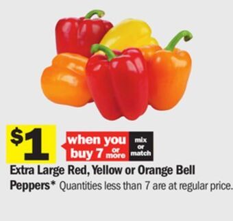 Meijer Extra large red, yellow or orange bell peppers offer