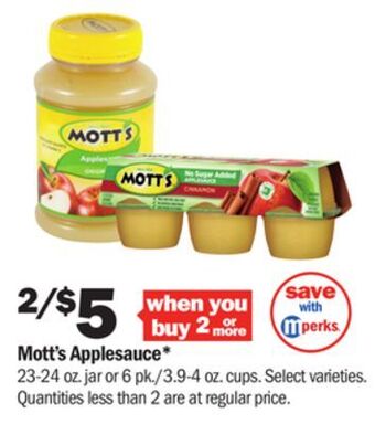 Meijer Mott's applesauce offer