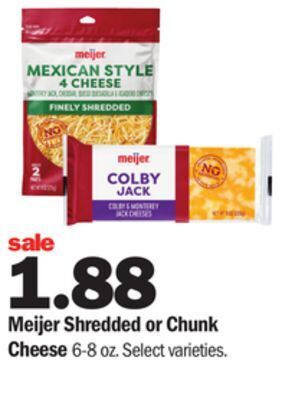 Meijer Meijer shredded or chunk cheese offer