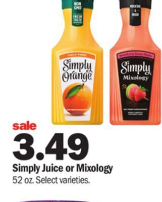 Meijer Simply juice or mixology offer