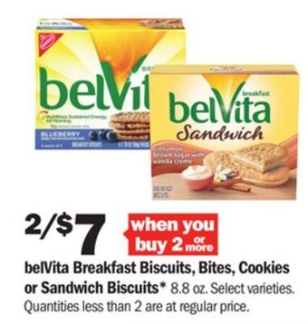 Meijer Belvita breakfast biscuits, bites, cookies or sandwich biscuits offer