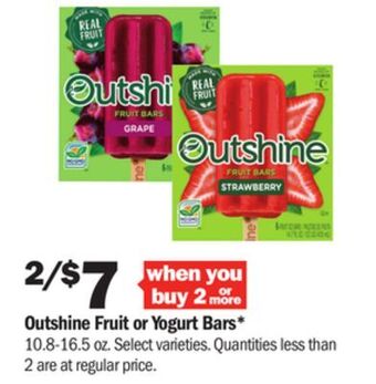 Meijer Outshine fruit or yogurt bars offer