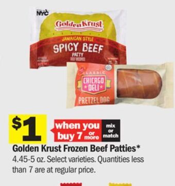 Meijer Golden krust frozen beef patties offer