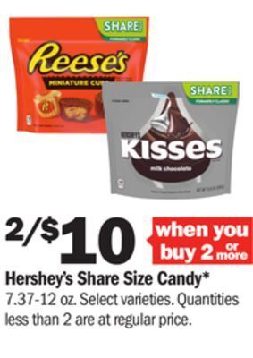 Meijer Hershey's share size candy offer