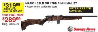 Dunham's Sports Savage arms mark ii 22lr or 17hmr minimalist offer