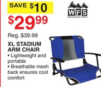 Dunham's Sports Wfs xl stadium arm chair offer