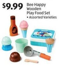 Aldi Bee Happy Wooden Play Food Set offer