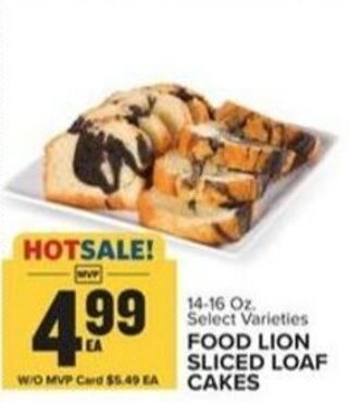 Food Lion FOOD LION SLICED LOAF CAKES offer