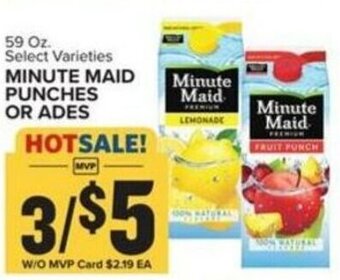 Food Lion MINUTE MAID PUNCHES OR ADES offer