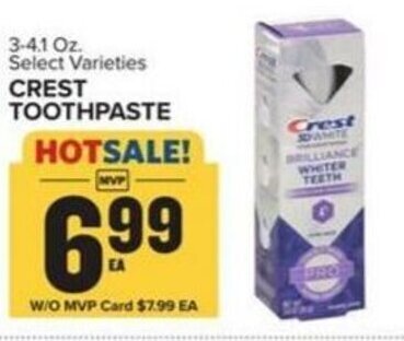 Food Lion CREST TOOTHPASTE offer