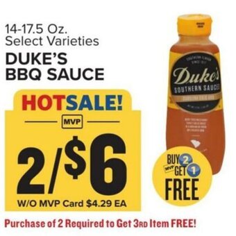 Food Lion DUKE'S BBQ SAUCE offer