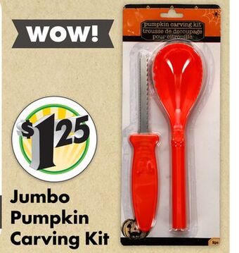 Dollar Tree Jumbo pumpkin carving kit offer