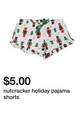 Five Below Nutcracker holiday pajama shorts offer