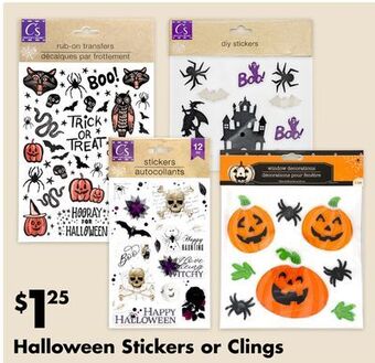 Dollar Tree Halloween stickers or clings offer