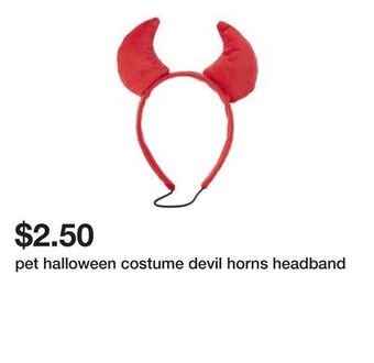 Five Below Pet halloween costume devil horns headband offer