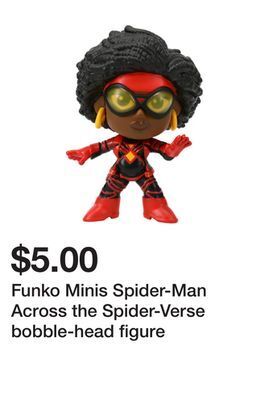 Five Below Funko minis spider-man across the spider-verse bobble-head figure offer
