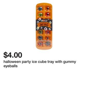 Five Below Halloween party ice cube tray with gummy eyeballs offer