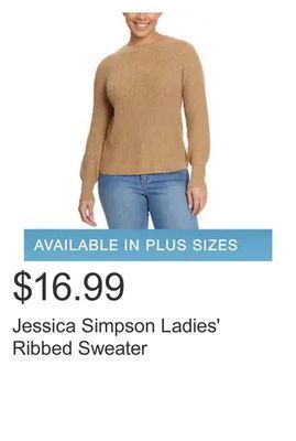 Costco Jessica simpson ladies' ribbed sweater offer