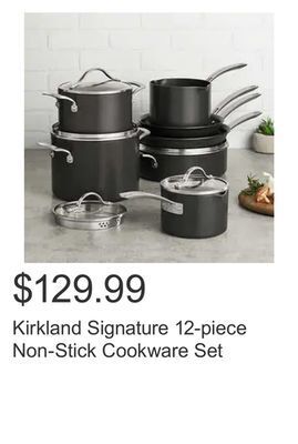 Costco Kirkland signature 12-piece non-stick cookware set offer