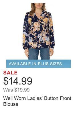Costco Well worn ladies' button front blouse offer
