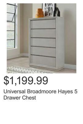 Costco Universal broadmoore hayes 5 drawer chest offer