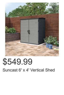 Costco Suncast 6' x 4' vertical shed offer