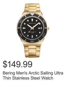 Costco Bering men's arctic sailing ultra thin stainless steel watch offer