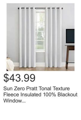 Costco Sun zero pratt tonal texture fleece insulated 100% blackout window curtains, 2-pack offer