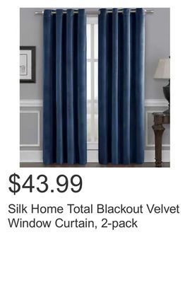 Costco Silk home total blackout velvet window curtain, 2-pack offer