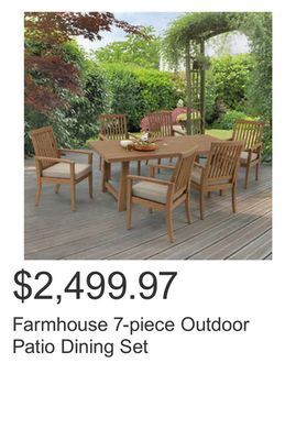 Costco Farmhouse 7-piece outdoor patio dining set offer